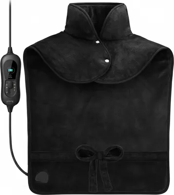 Produktbild von Goliving Elektrische Heizdecke für Rücken und Nacken - 3 Wärmestufen - Timerfunktion - Maschinenwaschbar - 60x90cm - Schwarz