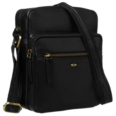 Obrázek produktu pro Peterson pánská crossbody taška z přírodní kůže černá 22x19 cm
