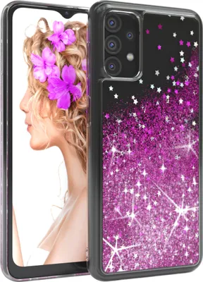 Produktbild von EAZY CASE - Glitzer Hülle kompatibel mit Samsung Galaxy A32 5G Glitzer Schutzhülle, Soft Case, Backcover Transparent mit Motiv