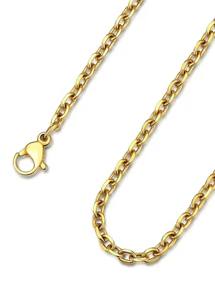 Produktbild von ChainsHouse Gliederkette Gold Damen Edelstahl Halskette 3mm/46cm