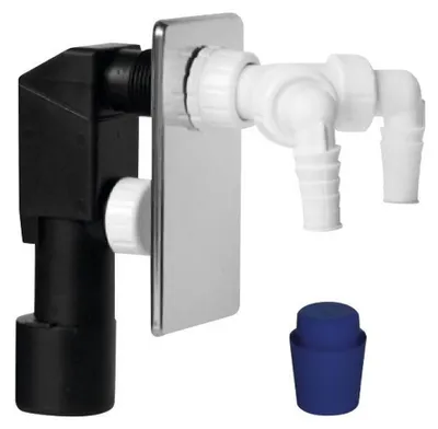 Produktbild von Bruckner Unterputz-Waschmaschinensiphon, 2x Anschluss, DN40/50, polierter Edelstahl