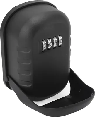 Image de Boîte à clés Coffre-fort de sécurité Boîte de rangement pour clés de maison, étanche à l'eau et à la combinaison de mots de passe Noir mat