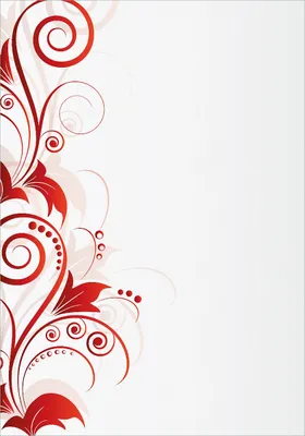 Produktbild von Wallario Poster - Abstrakte rote Blumenschnörkel, Kunstdruck Größe: 70 x 100 cm