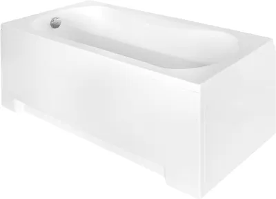 Image de ECOLAM Baignoire rectangle Talia 120x70 cm + tablier | vidage et trop-plein automatique | pieds + silicone | Set complet