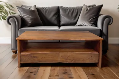 Produktbild von Couchtisch Akazienholz massiv nussbaum Beistelltisch  130 x 70 x 45 cm DAHLIA I