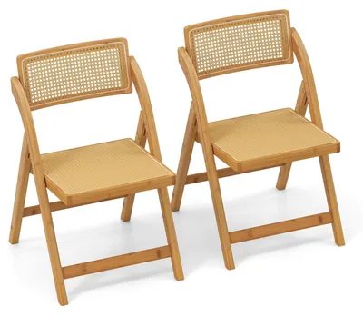 Image de FANTASK : Ensemble de 2 chaises de salle à manger pliables, avec dossier pivotant à 360°, pour cuisine