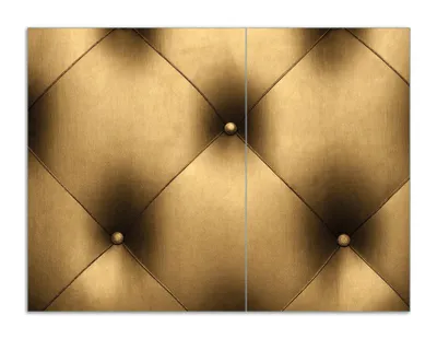 Produktbild von Wallario Herdabdeckplatte aus Glas, Größe 70 x 52 cm 2-teilig, Motiv Goldene Ledertür