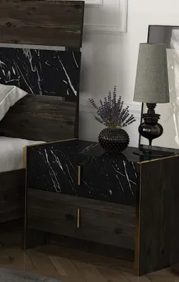 Image de Console d'appoint Tables de chevet Table de chevet à tiroirs Chambre à coucher