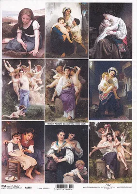 Produktbild von ITD Reispapier Decoupage Bastelpapier Serviettentechnik-R1893 Porträts, Engel