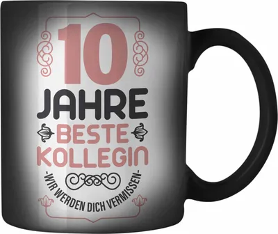 Produktbild von Trendation - 10 Jahre Kollegin Jubiläum Geschenk Idee (Schwarz)