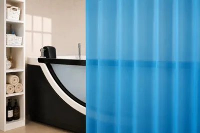 Produktbild von Spirella TRUE Frosty Aqua 180x200 Soft-Vinyl Duschvorhang Matt Wellness Spa
