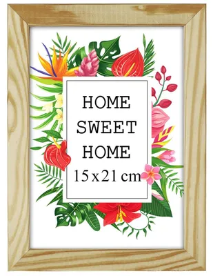 Obrázek produktu pro MG Design, přírodní rámeček na obrázky, 15 x 21 cm – vyrobený z pravého dřeva s akrylovým sklem, vhodný k zavěšení i k postavení, pro fotografie, plakáty a puzzle