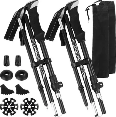 Produktbild von Famanu Teleskopische Faltbare Wanderstöcke - Verstellbar 110-130 cm