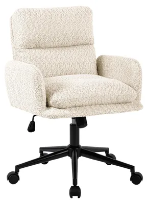 Produktbild von home24 Bürostuhl - Strukturstoff / Eisen - Creme / Schwarz