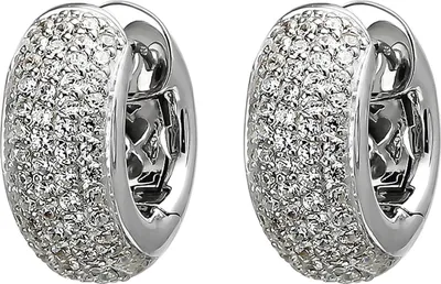 Produktbild von Pavé Creolen 17,1x7,5mm aus 925 Silber 146 Zirkonia weiss Ohrringe Ohrschmuck