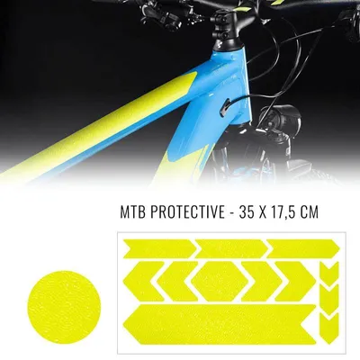 Produktbild von Fahrradrahmenschutz Aufkleber Set Neon Gelb