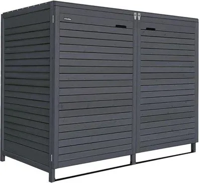 Produktbild von Famanu Containerverkleidung für 2 Abfallcontainer - 170x125x75 cm - Schwarz