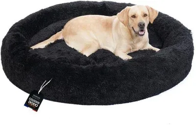 Obrázok produktu pre Pratateľná psia podložka v tvare donutu, 130 cm, čierna