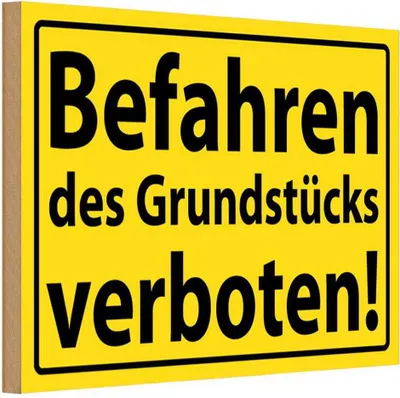 Produktbild von vianmo Holzschild 12x18 cm Befahren Grundstück verboten Warnschild Hinweisschild