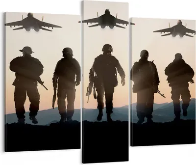 Produktbild von Bild auf Leinwand - Leinwandbild - Armee Militaria - 95x80cm - Wand Bild - Wanddeko - Wandbilder - Leinwanddruck - Bilder - Kunstdruck - Wanddekoration - Leinwand bilder - Wandkunst - CB95x80-3436