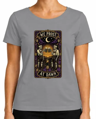 Imagen del producto de Camiseta para mujer "We Prost At Dawn", estilo "Skelette Lederhosen Bier Trachtenshirt Dirndl", color gris, talla S