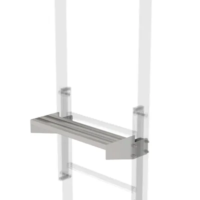Produktbild von Günzburger Steigtechnik Ausstiegstritt Edelstahl 520 mm Spaltmaß 200 mm - 068968