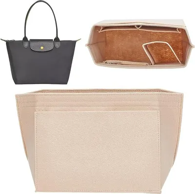 Zdjęcie produktu dla Torebki damskie WADORN vilten, wkładka do torebki, organizer, filcowa wkładka do torebki, organizer do torebki, wkładka do torebki, duża torebka, wewnętrzna kieszeń w torebce, 23,5 x 13,5 cm, dymny