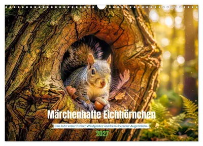 Produktbild von Märchenhafte Eichhörnchen (Wandkalender 2027 DIN A3 quer), CALVENDO Monatskalender