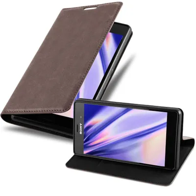 Immagine prodotto di Cadorabo custodia per Sony Xperia Z3 custodia protettiva in marrone custodia per telefono cellulare cover chiusura magnetica