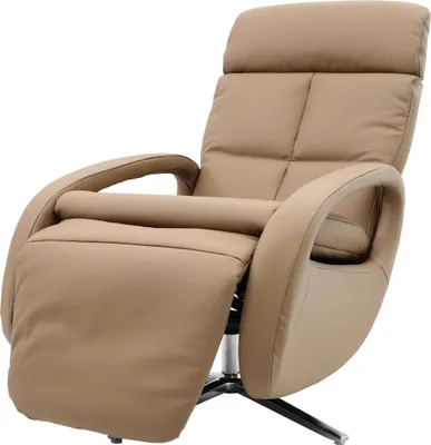 Produktbild von Relaxsessel HWC-L11, Design Fernsehsessel TV-Sessel Liegesessel, Liegefunktion drehbar, Voll-Leder taupe