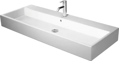 Produktbild von Duravit Waschtisch VERO AIR mit Überlauf, Hahnlochbank, geschliffen, 1200 x 470 mm 1 Hahnloch weiß