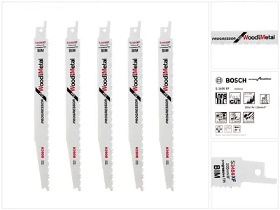 Obrázok produktu pre Pílový kotúč Bosch S 3456 XF, Progressor na drevo a kov, balenie 5 ks 2608654406 Dĺžka pílového kotúča 200 mm (2608654406)