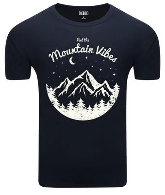 Produktbild von Diarbo Herren T-Shirt Mit Naturdruck in Dunkelblau Gr.L