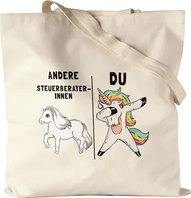 Produktbild von Andere Steuerberaterinnen Du Jutebeutel Stoffbeutel Canvas  Pferd Einhorn Humor Lustig Unicorn Geschenk Apotheke