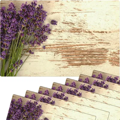 Produktbild von Abwaschbare Tischsets 8er Set Vintage Lavendel Blumen