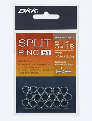 Produktbild von BKK Split Ring-51 - Sprengringe, Größe/Durchmesser/Tragkraft/Inhalt:Gr. 4 / 7.0mm / 27kg / 18 Stück