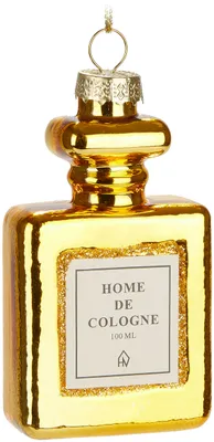 Produktbild von BRUBAKER Parfum Home De Cologne - Handbemalte Weihnachtskugel aus Glas - 10 cm Baumkugel Gold - Luxus Dekoration - Mundgeblasener Christbaumschmuck
