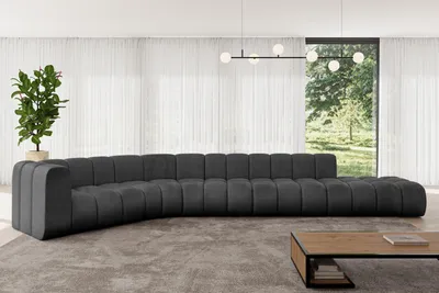 Produktbild von ALTDECOR Modulares Sofa Ecksofa in L-Form - Tilmo-L2 - 490x194x70 cm Schwarz - Corner modular Sofa Eckcouch Couch Wohnlandschaft Cauchsofa Bodensofa Polstersofa