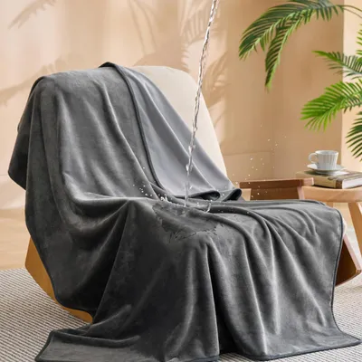 Image de Couverture imperméable pour chien, dimensions 127 x 152 cm, double face en polaire/flanelle, couleur gris foncé