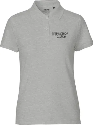 Produktbild von Huuraa Damen Polo Shirt Petershagen verliebt XXL Sport Grey Bio Baumwolle Fairtrade Poloshirt Geschenkidee