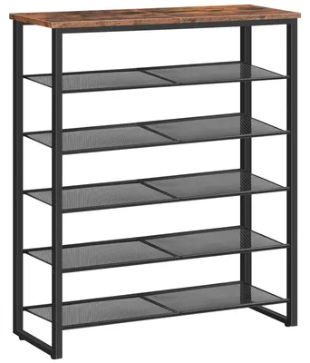 6-Stufen Schuhregal für 18-24 Paar, Industrie-Design, 75x28,4x92 cm