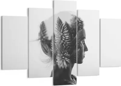 Produktbild von Bild auf Leinwand - Leinwandbild - Frau Abstraktion - 150x100cm - Wand Bild - Wanddeko - Leinwanddruck - Bilder - Kunstdruck - Wanddekoration - Leinwand bilder - Wandkunst - EA150x100-3799
