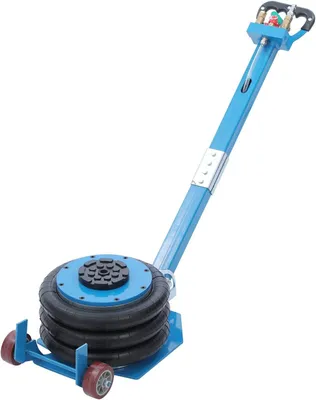 Imagen del producto de Gato neumático Katsu, 5 toneladas, de triple bolsa, gato neumático, elevador neumático, inflable, con palanca y dos ruedas, para el cambio de vías