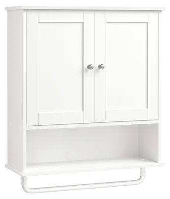 Produktbild von VASAGLE Hängeschrank, Badezimmerschrank mit Handtuchhalter, offenes Fach