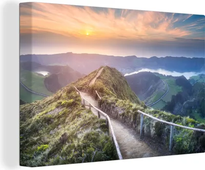 Zdjęcie produktu dla OneMillionCanvasses® - Obraz na płótnie - 140x90 cm, Góry - Słońce - Natura, Dekoracja ścienna - Zdjęcie na płótnie - Obraz na drewnianej ramie