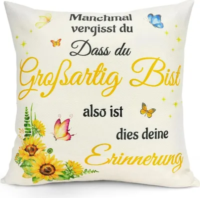 Produktbild von Sunia Kissenbezüge 45x45cm für Mama, Weihnachtsgeschenk, Muttertag, Dekokissen mit Taschen