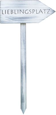 Gartenstecker Holzstecker Wegweiser Schild Garten Holz "Lieblingsplatz"