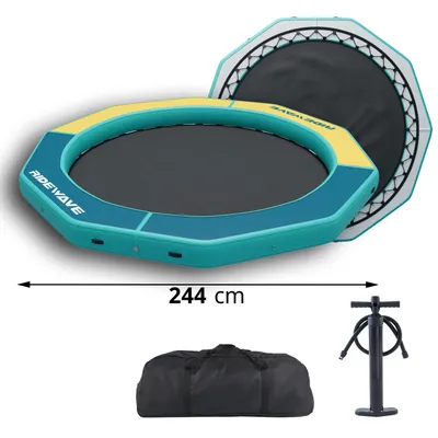 Produktbild von RIDEWAVE Floating Circle Wasserlounge 245 cm aufblasbar mit Netz und EVA-Matte
