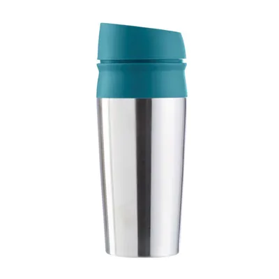 Produktbild von Thermobecher 450ml Isolierbecher Edelstahl Kaffeebecher Isolierflasche Kühlbecher 0,45l Thermosflasche Türkis