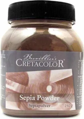 Produktbild von CRETACOLOR Sepiapulver in praktischer Kunststoffdose - für großflächiges Zeichnen, räumliches Gestalten und vielen weiteren Zeichentechniken - 463 80